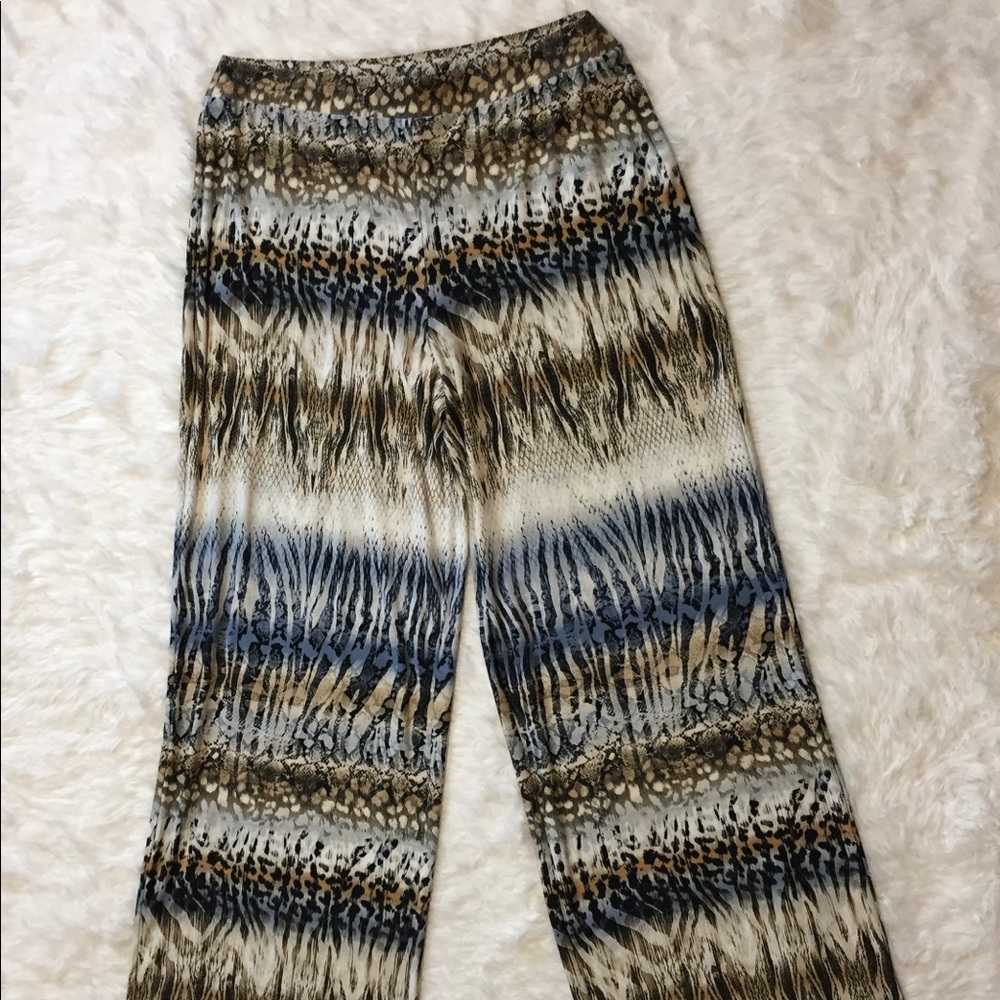 Women’s Size 14/16W Palazzo Pants Tan/White/Black